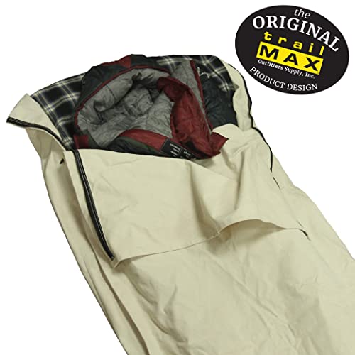 TrailMax Canvas Cavalry-Style Cowboy Bedroll; Funda Premium para Bolsa de Dormir; Lona Duradera 12oz; Forro de Franela Cómodo; Bolsa de Dormir para Camping de Invierno; Estilo Vaquero miniatura 6