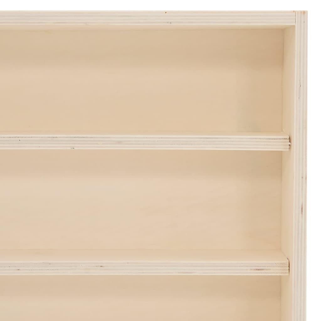 Schlankes Wandregal aus Holz mit Schiebetüren 60x8,5x37 cm für Wohnzimmer Schlafzimmer Küche - Glasklarer Aufbewahrungsschrank mit 4 Fächern