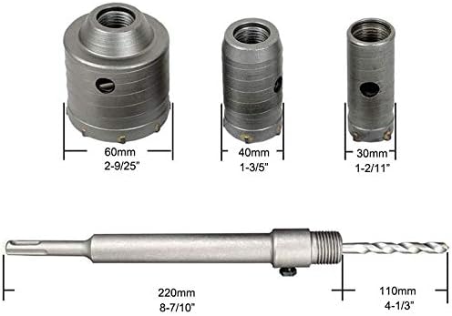 ドリルビット コンクリートホールソーキット SDS.プラスシャンクウォールホールカッターセメントドリルビットセット（30 40 60
