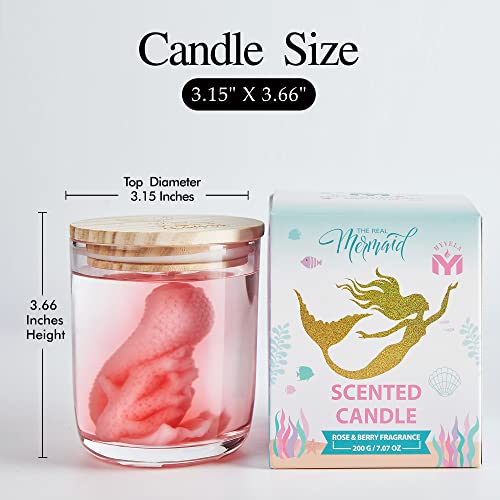 Scented Candle,Gift For Women,Natural No Toxic Organic Rose Jelly Gel Soy Wax Mermaid Jar Candles, Home Decorative Fragrance Candles Gift,Birthday Gift Idea,7.07 Oz #TOP6