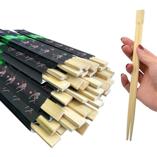 Paluplus 100 Paia di Bacchette per Sushi in Bamboo, Lunghezza 21 cm, Bacchette Cinesi Biodegradabili Monouso, Confezionate Singolarmente, Posate Asiatiche per cibo Giapponese, Noodles -273M