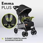 LIONELO Emma Plus Kinderwagen bis zu 15 kg, Kindersportwagen, leicht modern klein Buggy mit Liegeposition, zusammenklappbar, große Räder, großer Korb, Tasche Stone