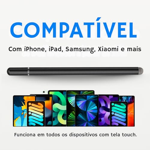 Caneta Stylus Capacitiva 2 em 1 Universal Para Telas Touch Tablets, smartphones e notebooks compatív