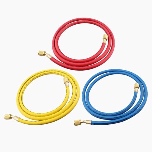 Image of Refrigerant Charging Hose Set, 31 Inch, 1 /4 Inch, 3-Pack with Ball Valves