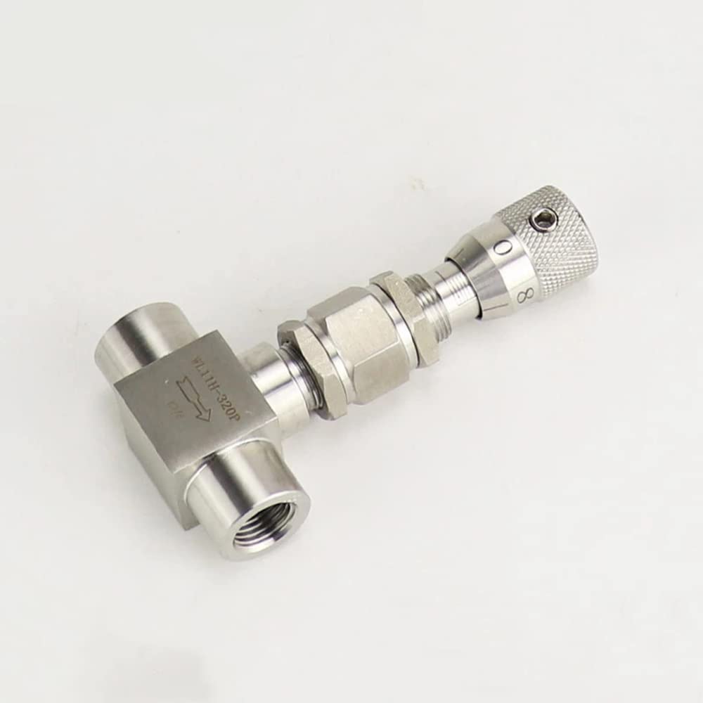 Régulateur de pression d'eau, Régulateur G 1/8" 1/4" NPT 1/2" en acier inoxydable 304, vanne de garniture de vanne à aiguille WL11H-320P, vanne de contrôle de débit, filetage G, 1/8"