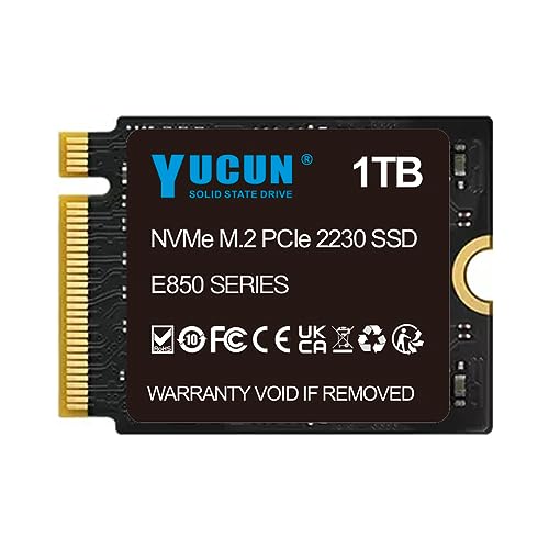 YUCUN 1TB M.2 2230 NVMe SSD PCIe Solid State Drive Compatible with Steam Deck, Surface Pro, Dell, HP, Lenovo Tablets