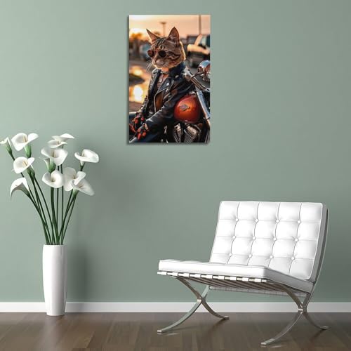 Impression sur toile chat tigré tableau animal cool décoration murale 60x90 - 5