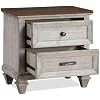 New Classic Furniture Mariana Wood 2-Drawer Nightstand with USB Ports, Vintage Creme