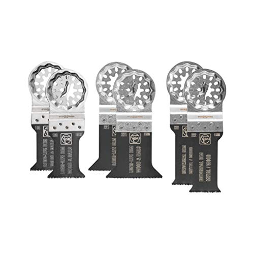 Fein 35222952300 Best of Accessories | Hojas de sierra E-Cut con dentado bimetálico, soporte para herramientas StarLock | Apto para todos los osciladores comunes, 6 piezas, 1 V, plata Cover