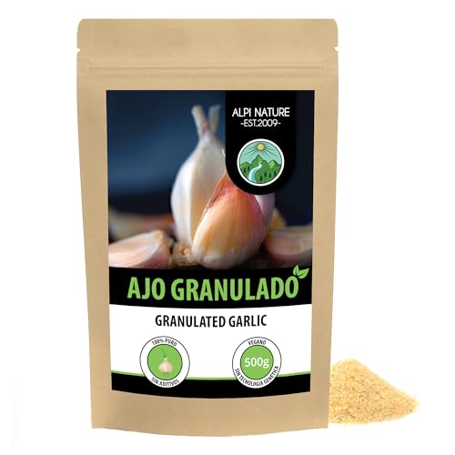 Ajo granulado (500g), ajo molido, 100% natural de ajo suavemente secado, naturalmente sin aditivos,...