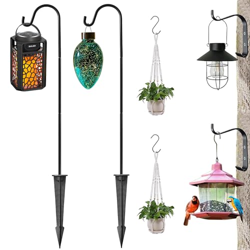 NUNET Shepherds Hook Bird Feeder Pole Plant Hangers Aluminum 33