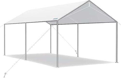 Miniatura 47 de Quictent Toldo resistente de 10 x 15 pies con marco galvanizado para cochera, tienda de campaña para fiestas al aire libre, refugio de barco con 3