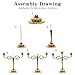 SUJUN 3-Candle Metal Candelabra Candlestick Holders 10.6 inch Tall Candle Holder Wedding Event Candelabra Candle Stand Gold