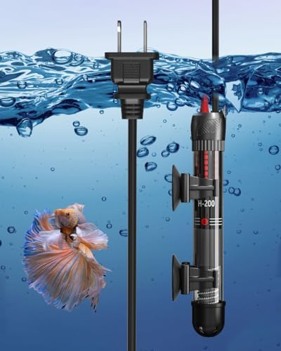KINGYEENUO 50W Aquarium Heater, Submersible Temperature Adjustable Aquarium Heater, for 10-20 Gallons Tank, Betta Turtle/Fish Tank Heater, Built-in Thermostat Control, with Extra Sucker Cup