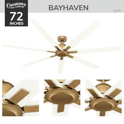Casablanca Bayhaven 72 inch Indoor/Outdoor Ceiling Fan, Alturas Gold Ceiling Fan, 6 Speed DC Motor ENERGY STAR, 53728, for Patios, Bedrooms, or Living Rooms thumbnail 4