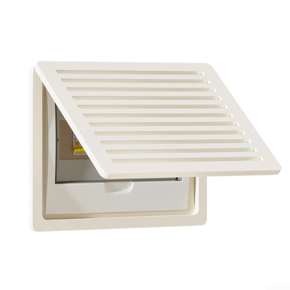 Caja de distribución de contador eléctrico 45X35 cm de plástico decorativo de madera para contador eléctrico y multimedia, cajas de corriente débil con tapa abatible, diseño de fácil acceso