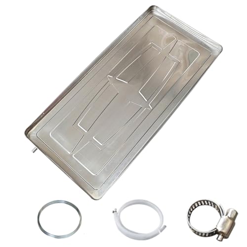 Bandeja de Goteo para Aire Acondicionado Bandeja de Condensados Aire Acondicionado Material de Acero Inoxidable Bandeja Recoge Agua Aire Acondicionado con Tubo de Drenaje(85 x 39cm)