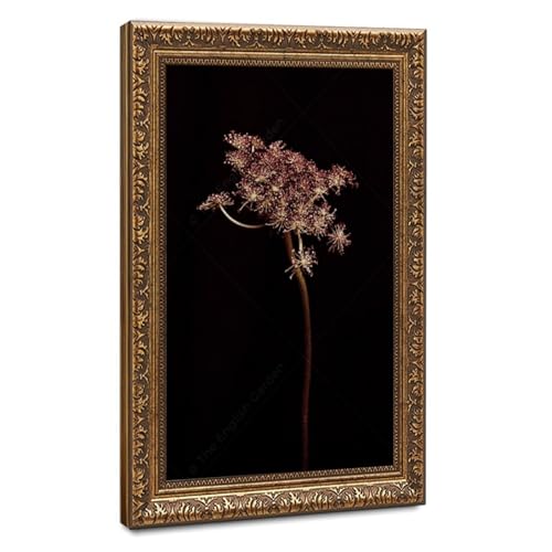 Poster géant rétro sur toile décoration murale plantes florales sombres