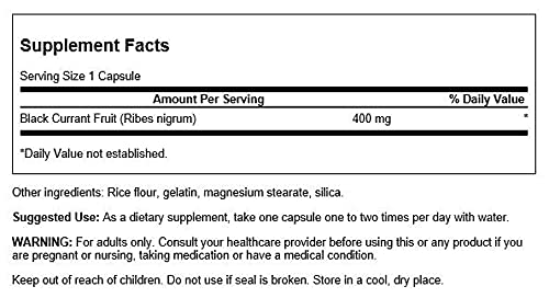 Swanson Full Spectrum Black Currant 400 Milligrams 60 Capsules #TOP1