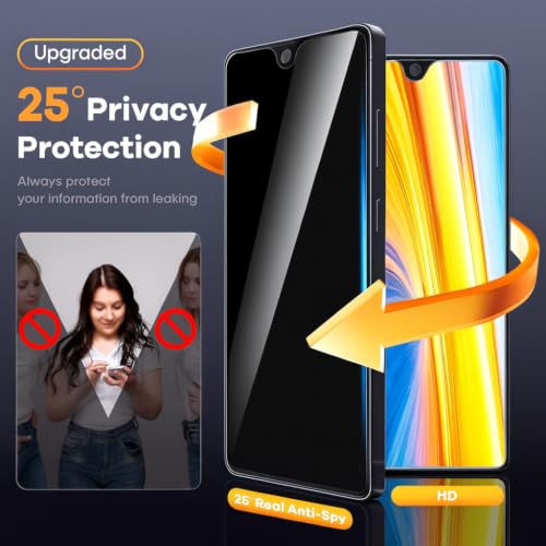 Image of Privacy /Anti-Spy Military-Grade Gorilla Tempered Glass Screen Protector Compatible for Redmi 14C 5G with Edge to Edge Coverage and Easy Self Installation kit (Redmi 14C 5G)