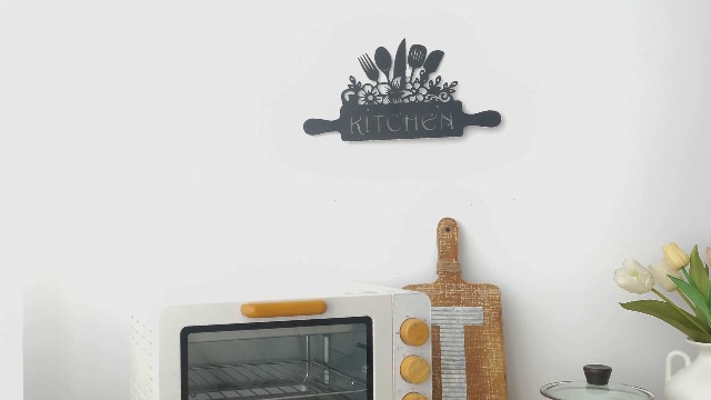 14 x 11 inch Black Metal Kitchen Pot Wall Decor Cooking with Love Kitchen decorations wall Lovely Gift Kitchen Sign for Wall