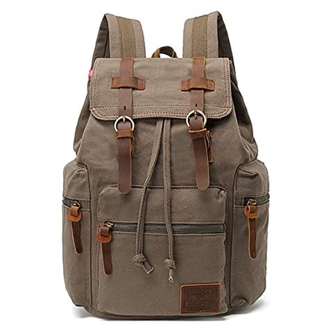 Mochila AUGUR vintage de lona para portátiles de 17 pulgadas Cover