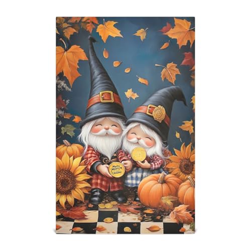 ODAWA Gnomes with Pumpkin Kitchen Towles Soft Absorbent Quick Drying Dish Towels Hand Towels Housewarming Gifts for New Home, Set of 6