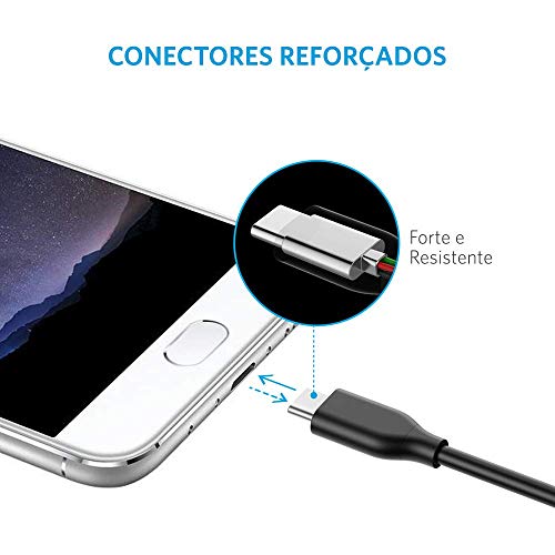 Cabo USB-C para USB 3.0, Anker Powerline, 90 centímetros PVC, Preto