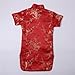 Generic Sales Today Chinese Girls Dress Plum Blossom Qipao Short Sleeve Traditional Cheongsam Chinese New Year Costume (Red, 7-8 Years)