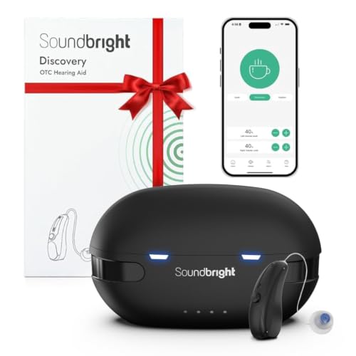 Image of Soundbright Hearing Aids - Discovery | Bluetooth Hearing Aids for Old Age with 3 Noise Cancelling Program, Protable Bluetooth Hearing Aids with Smart App Control, Hand-free Phone Call | 16 Channel Adjustable Frequency (Left Ear)