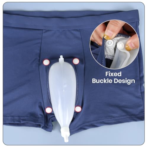 Image of HANNEA Wearable Urine Collector for Men - Soft Silicone Cup with Detachable 500ml Bag (XL)