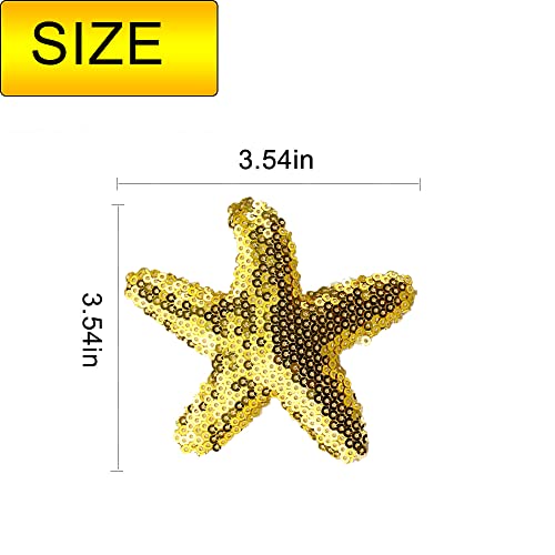 Starfish Hair Clips Gold Sequins Hair Pins Sea Star Hair Barrettes Glitter Hair Alligator Clips For Women Girls Hair Accessories Cute Headpiece Birthday Party Supplies 4Pcs #TOP2