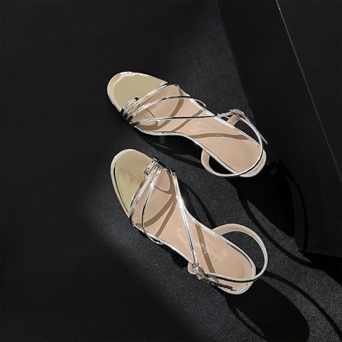 Women's Round Open Toe Adjustable Buckle Toe Strap Slingback Pumps High Stiletto Heeled Slip-On Sandals Strappy Classic Shoes Sexy Dating Dress Business Party Summer Heels3