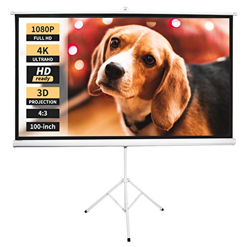 Neewer 100-inch 4:3 Projector Screen with Stand, Indoor Outdoor Projection Screen 4K HD