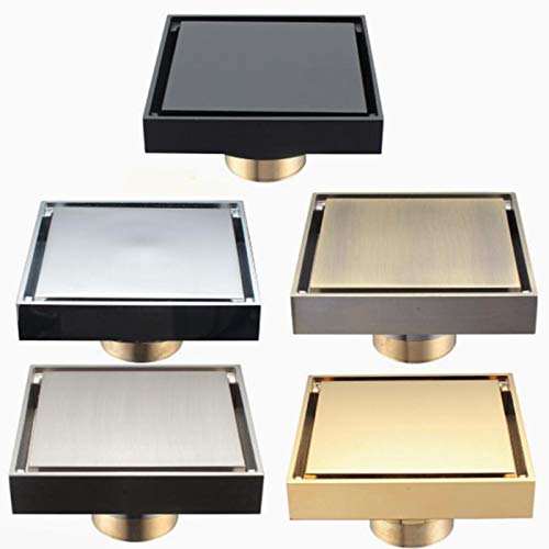 Bodenablauf Messing Dusche Ablauf Badezimmer Bodenablauffliese Einsatz Square Anti-Geruch Boden Abfallgitter 100x100 Sieb (Color : Chrome)