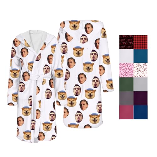 Generisch Personalisierter Bademantel Morgenmantel für Herren und Damen,...