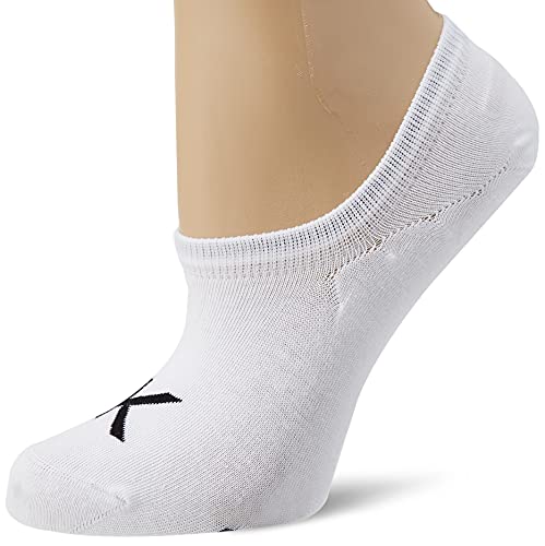 Calvin Klein Chaussettes Logo Moderne pour Femme Footie, Blanc, Taille Unique