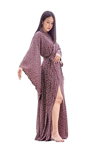 Na'Rak Women's Kimono Robe, Yukata Style Long Soft Loungewear Luxury Dressing Gown