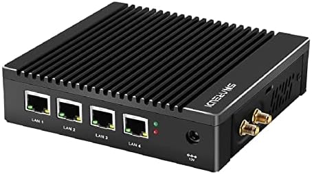 Sharevdi Fanless Mini PC, Firewall Appliance with 4*Intel Gigabit Ethernet for Network Gateway Router, Support AES-NI, Untangle, Ubuntu, ClearOS, 8G RAM 128GB SSD/USB 3.0/2.4G WiFi.
