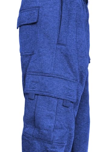 Image of Men's Cargo Sweatpants Casual Fleece Joggers Loose Fit Open Bottom Athletic Pants for Men with Pockets