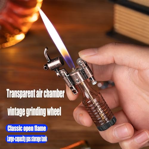 Encendedor portátil metálico retro cromado miniatura 2
