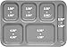 Carlisle FoodService Products Right-Hand Heavyweight 6-Compartment Melamine Tray 10