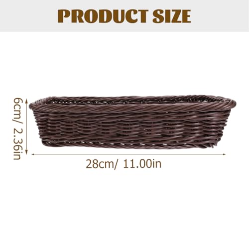 Cestas de mimbre tejidas para cubiertos, diseño rectangular y estrecho para cocina 3