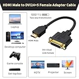 Ksywydu HDMI to DVI Cable Adapter, Female DVI to Male HDMI Bi-Directional Dual Link Converter, 1ft / 0.3m AV Cable, Supports 1080p Full HD 60Hz for TV, PC, Gaming Console, Monitor, Projector - Image 5