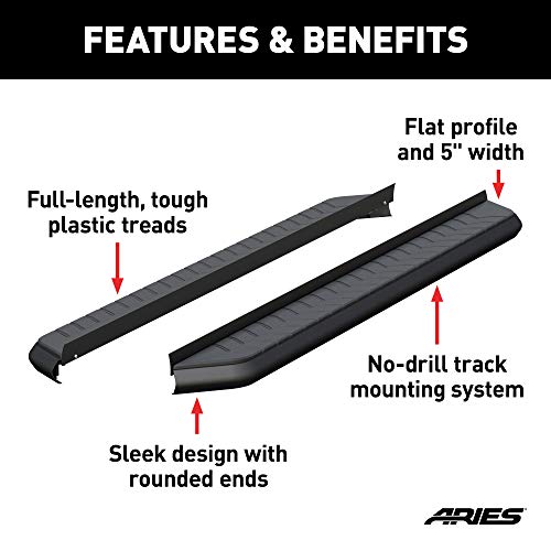ARIES AeroTread estribos 5" x 76" negro acero inoxidable miniatura 3
