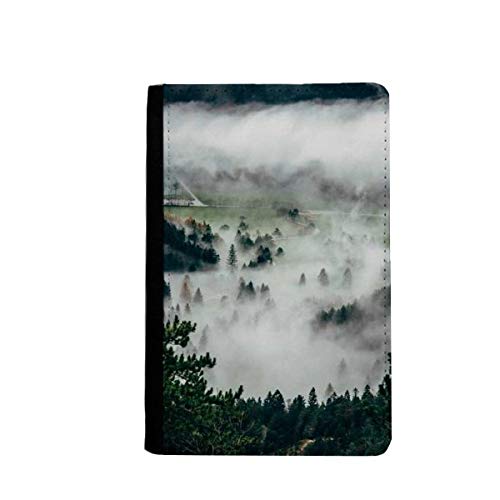 Portefeuille carte nuages et paysage forestier étui de voyage au design scientifique