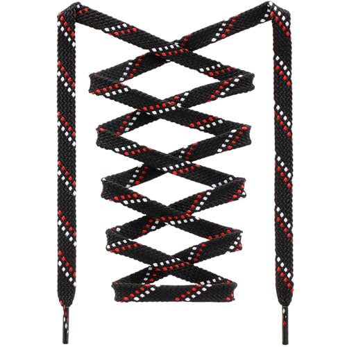 Image of Flat Shoelaces Multicolor Twill Point Thick Shoe Lace Shoestring 2 Pair