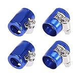 Ubric 4PCS AN6 Hex Auto Schlauch Finisher Clamp Adapter Fitting Geeignet für 15mm Kraftstoff, Öl, Diesel, Wasser, Schlauch (blau)