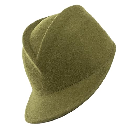 Chapeau d'équitation en laine feutrée pour femme vert militaire