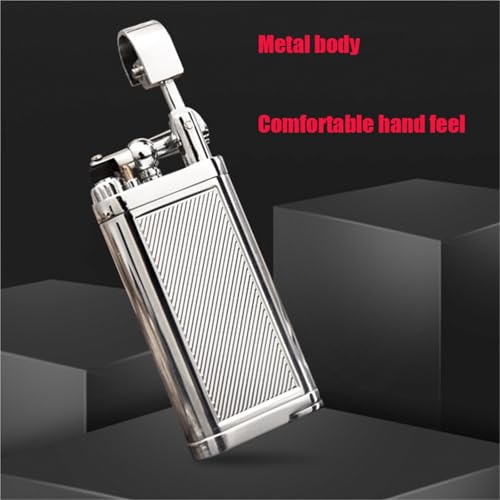 Encendedor de rueda recargable con llama ajustable y estructura de metal duradera 4